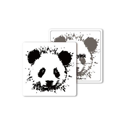 Panda Temporary Tattoo 4x4 inch featuring Pure Black Ink™, plant-based, skin-safe design.