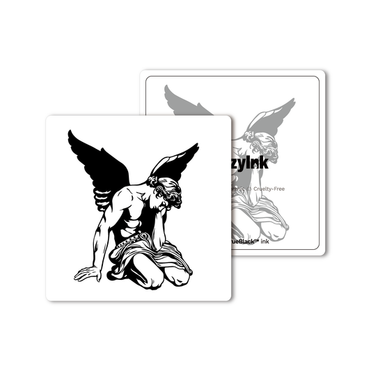 Fallen Angel Temporary Tattoo in Pure Black Ink™, up to 2 weeks wear, Cruelty-Free