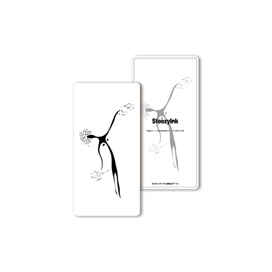 Carefree Temporary Tattoo featuring abstract figure design, made with Pure Black Ink™