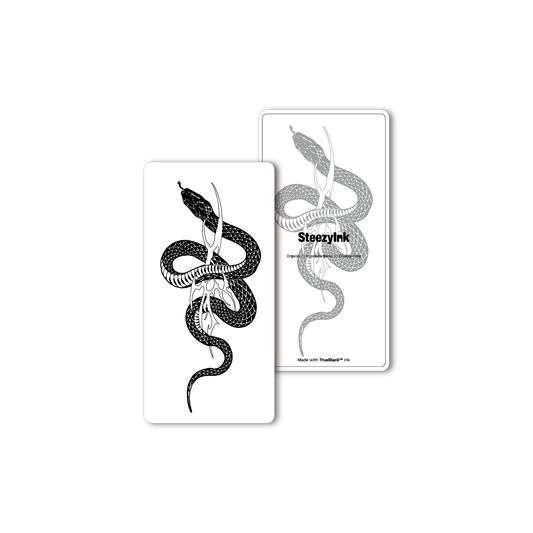 Cyber Sigil Snake temporary tattoo in Pure Black Ink™, semi-permanent, snake design