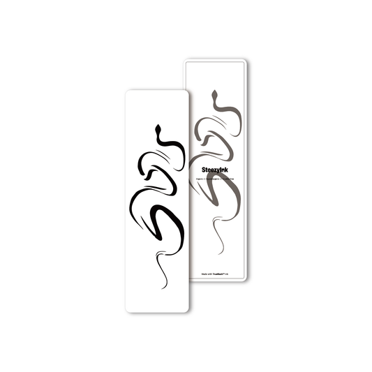 Snake Temporary Tattoo design in black, featuring minimalist snake art and Pure Black Ink™ for lasting body art.