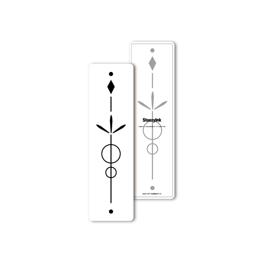 Linear Motion Temporary Tattoo in geometric black design. Made with Pure Black Ink™.