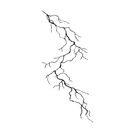 SteezyInk Lightning Veins Temporary Tattoo, a black lightning branch design for a bold look.