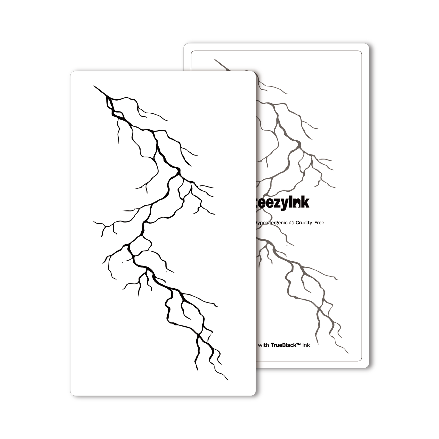 Lightning Veins Temporary Tattoo design with Pure Black Ink™, hypoallergenic, and cruelty-free.