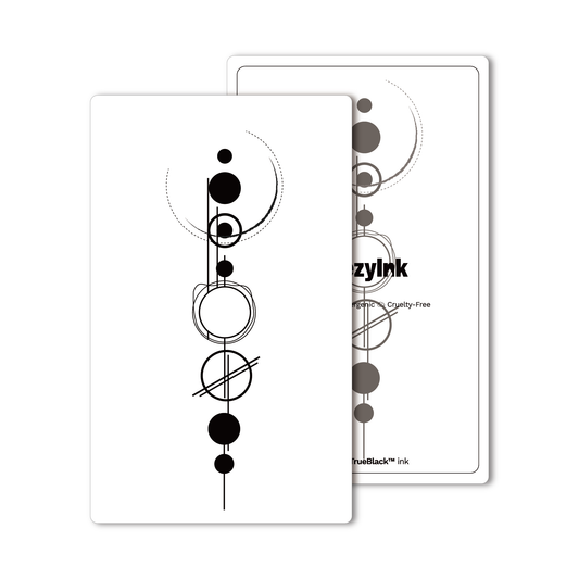 Geometric Focus Temporary Tattoo design, black and white minimalist art, Pure Black Ink™