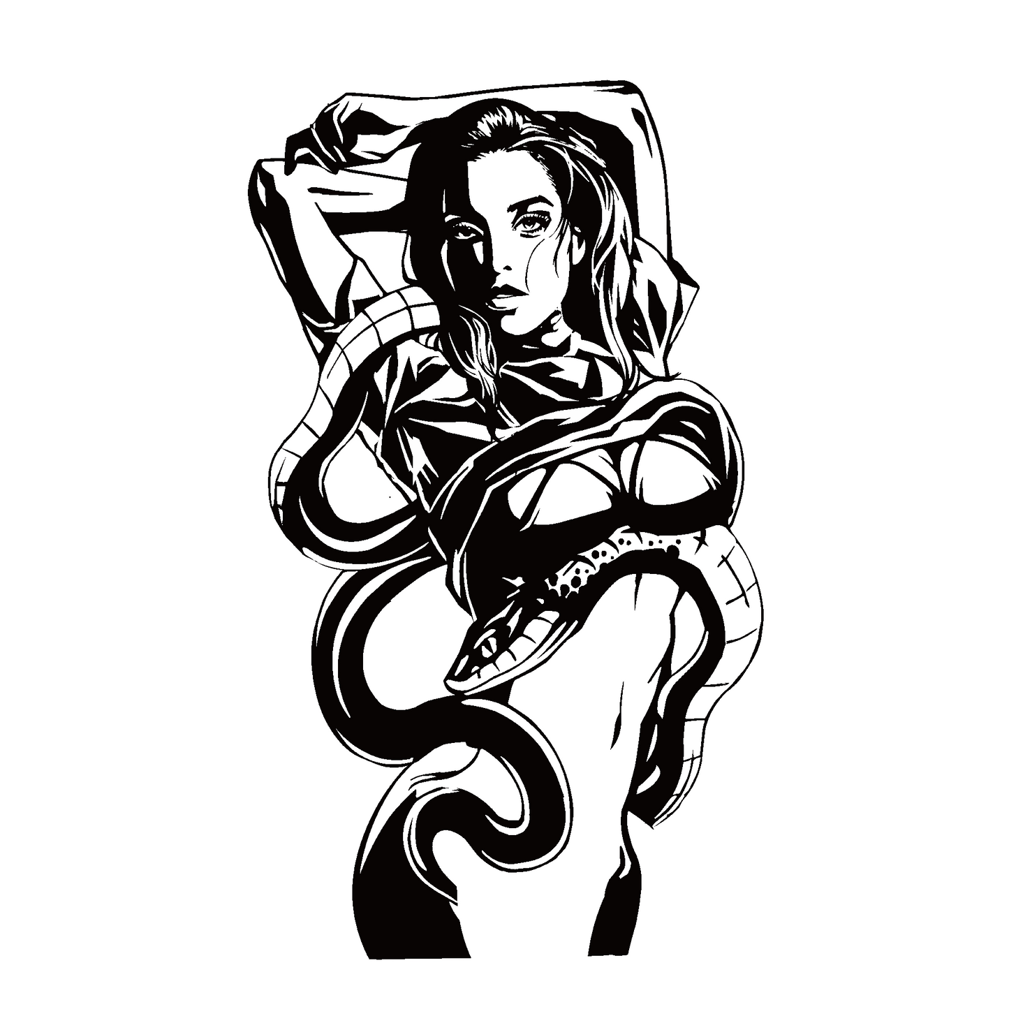 Serpent Muse Temporary Tattoo | 4 x 7 inch