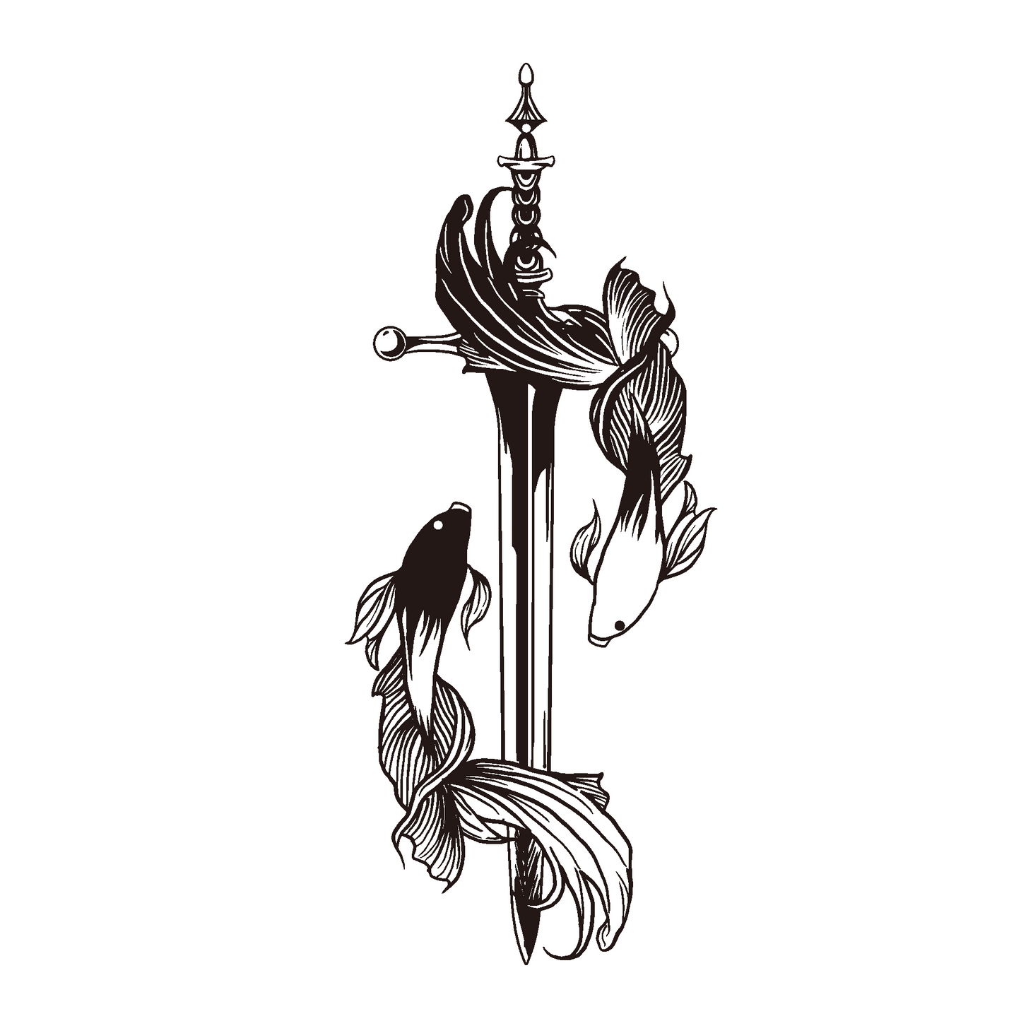 Yin&Yang of War Temporary Tattoo | 4 x 6 inch