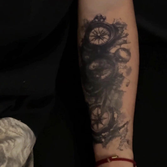 Compass Journey Temporary Tattoo | 5.5 x 9 inch