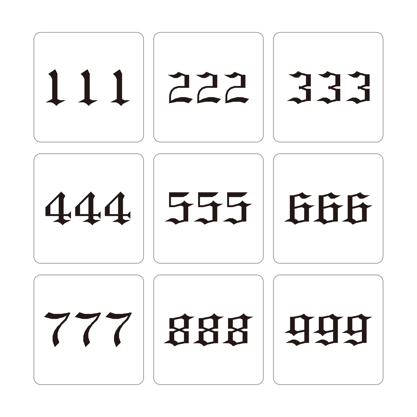 Angel Numbers Pack Temporary Tattoo Pack
