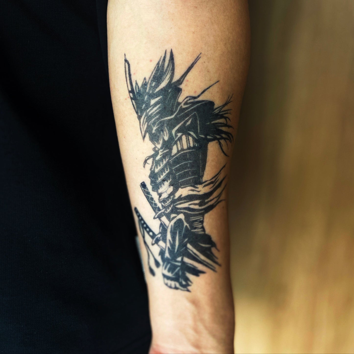 Samurai Knight Temporary Tattoo | 4 x 7 inch