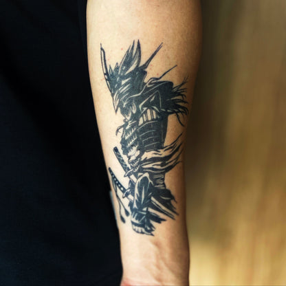 Samurai Knight Temporary Tattoo | 4 x 7 inch