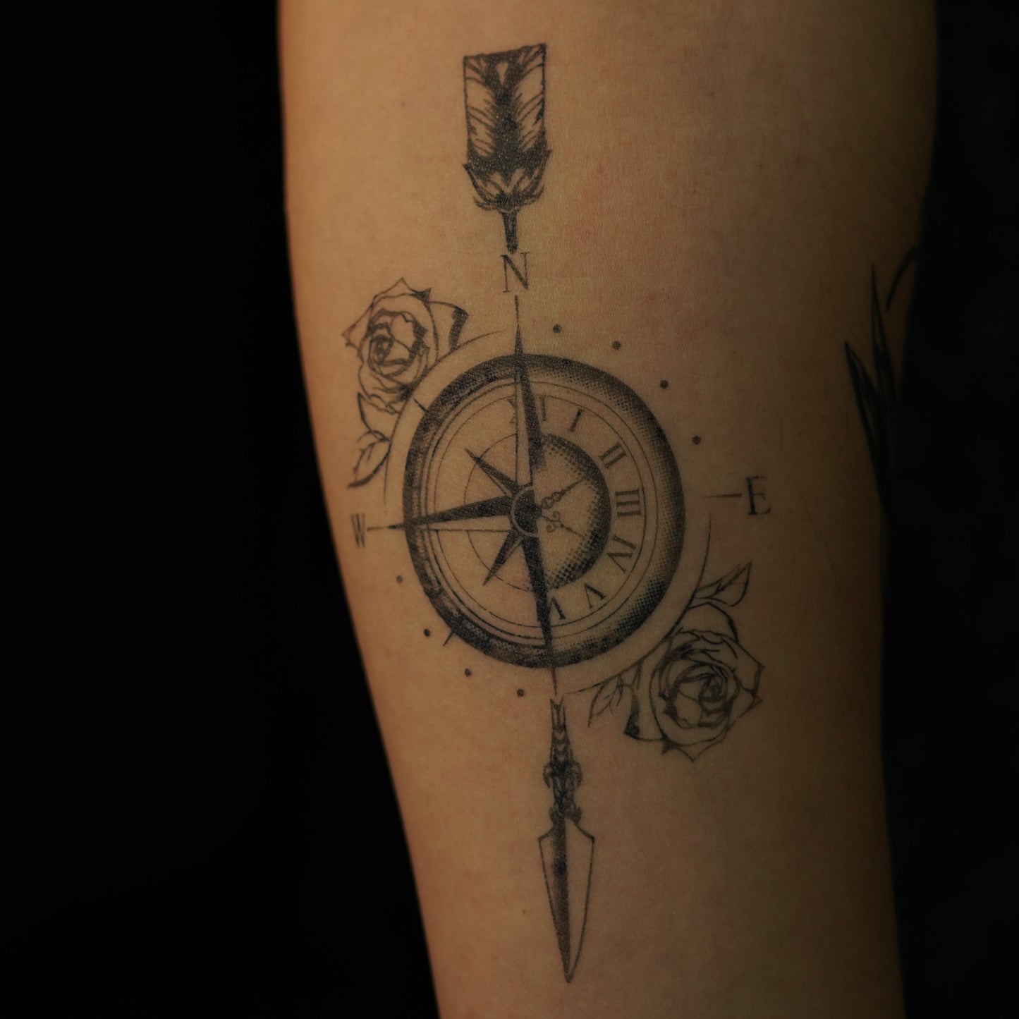 True North Compass Temporary Tattoo | 3 x 6 inch
