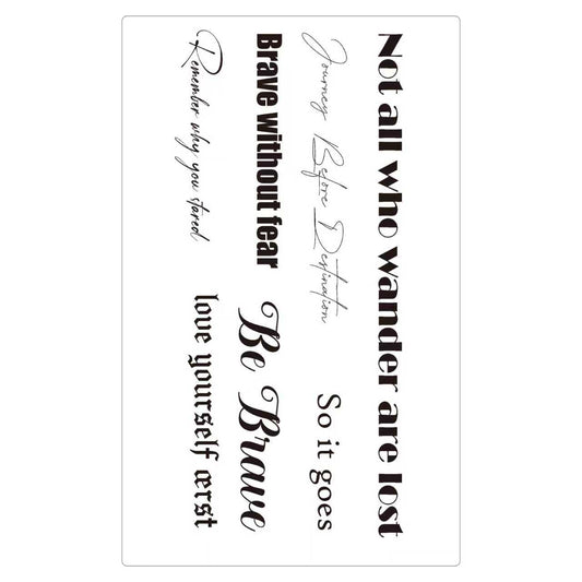 (8 Tattoos) Brave Notes Temporary Tattoo | 5.5 x 9 inch