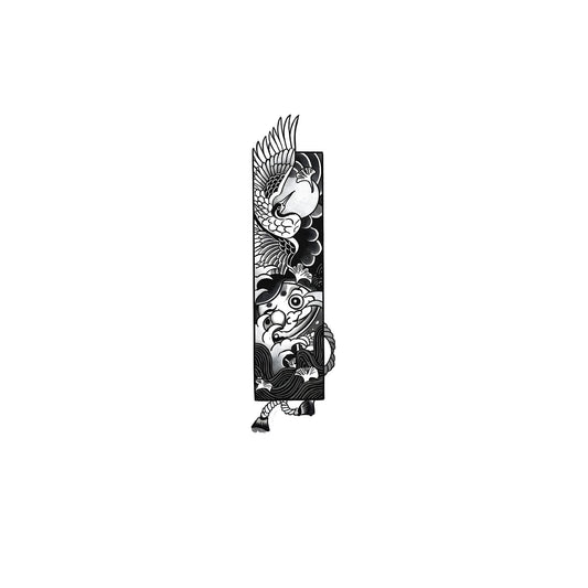 Japanese Daruma & Crane Armband Temporary Tattoo | 2 x 7 inch