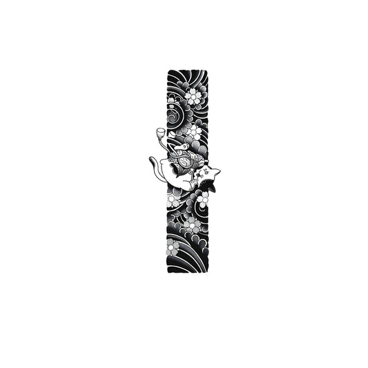 Maneki-neko & Cherry Blossom Armband Temporary Tattoo | 2 x 7 inch