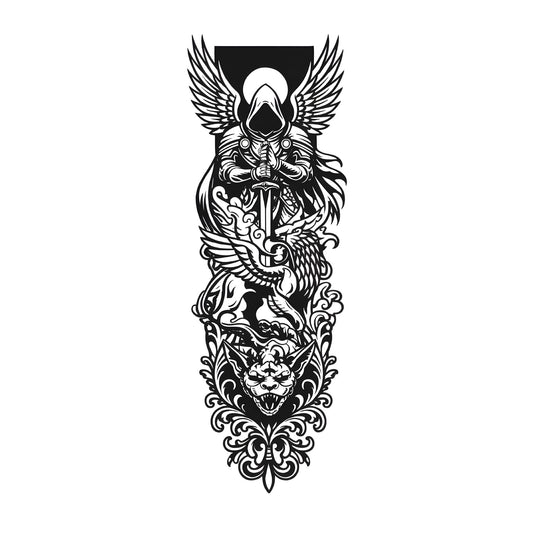 Guardian Angel Sleeve Temporary Tattoo | 6 x 18 inch
