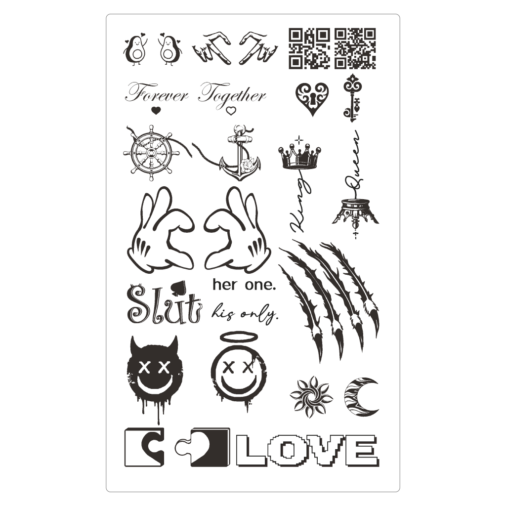 (30 Tattoos) Forever Together Temporary Tattoo | 5.5 x 9 inch
