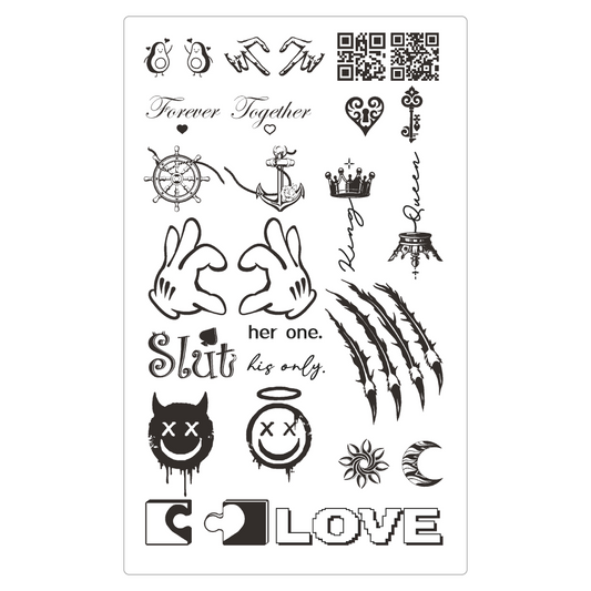 (30 Tattoos) Forever Together Temporary Tattoo | 5.5 x 9 inch