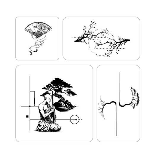 Japanese Zen-inspired Pack Temporary Tattoo Pack