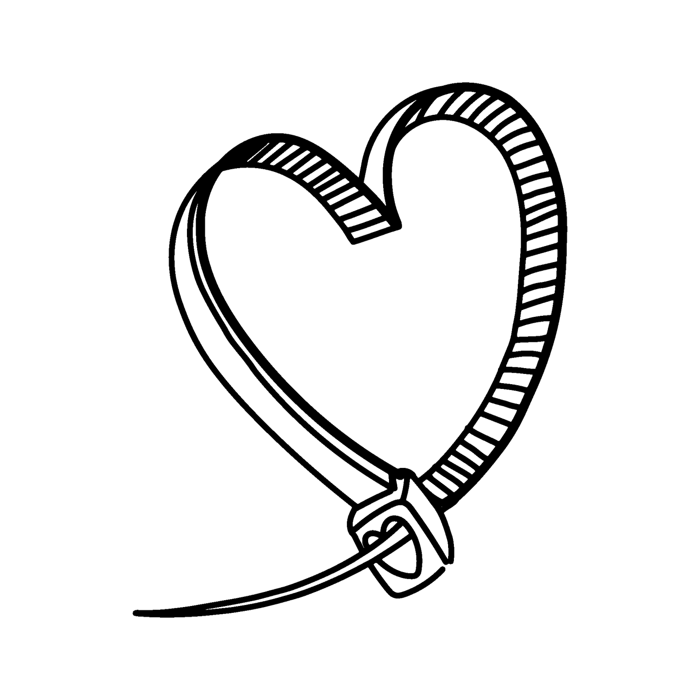 SteezyInk Zip-Tie Heart Temporary Tattoo 2 x 2 inch