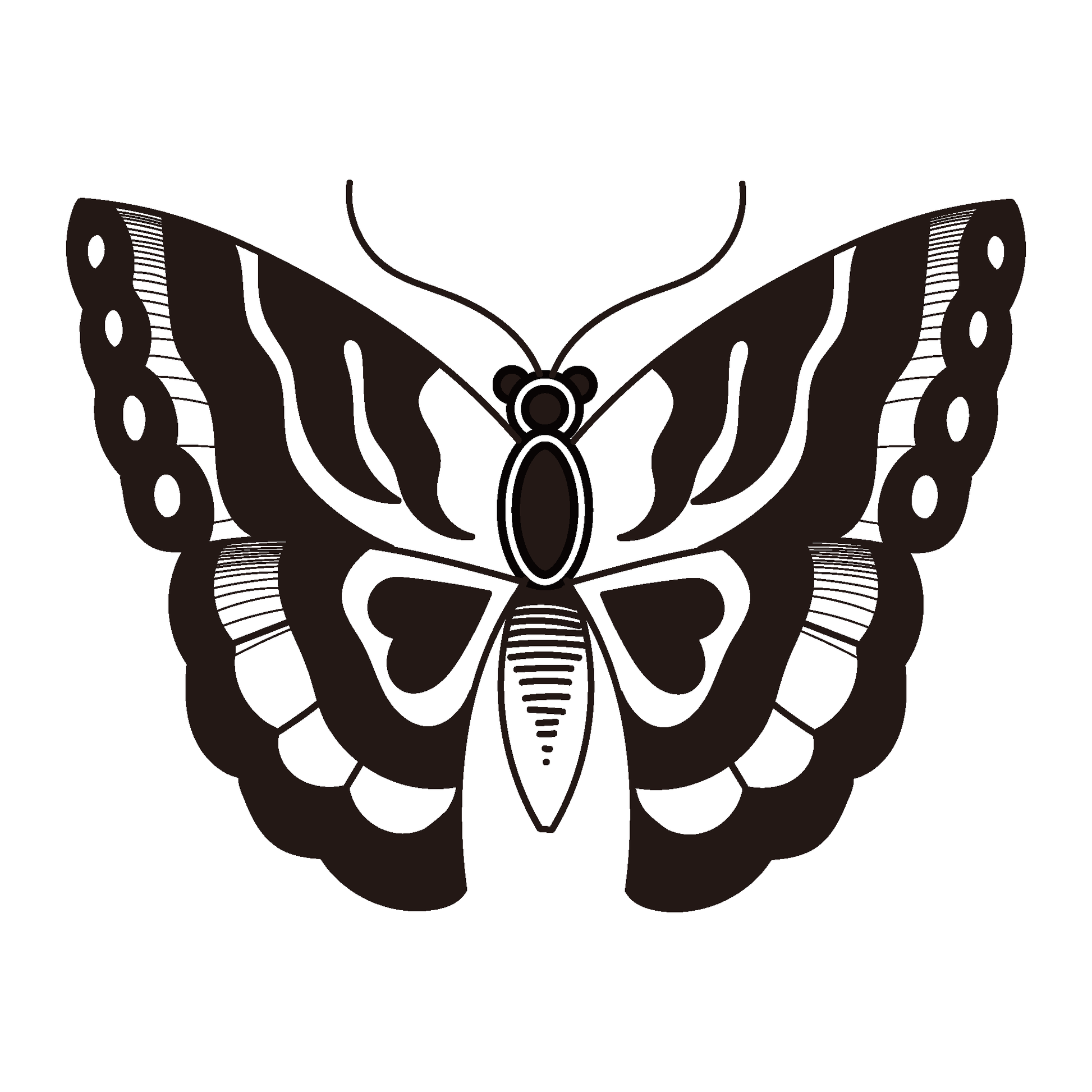 Wings of Harmony Temporary Tattoo, Black and white butterfly design, 3x3 inch SteezyInk