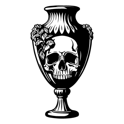 Floral skull vase temporary tattoo - SteezyInk. Dark art temporary tattoo.