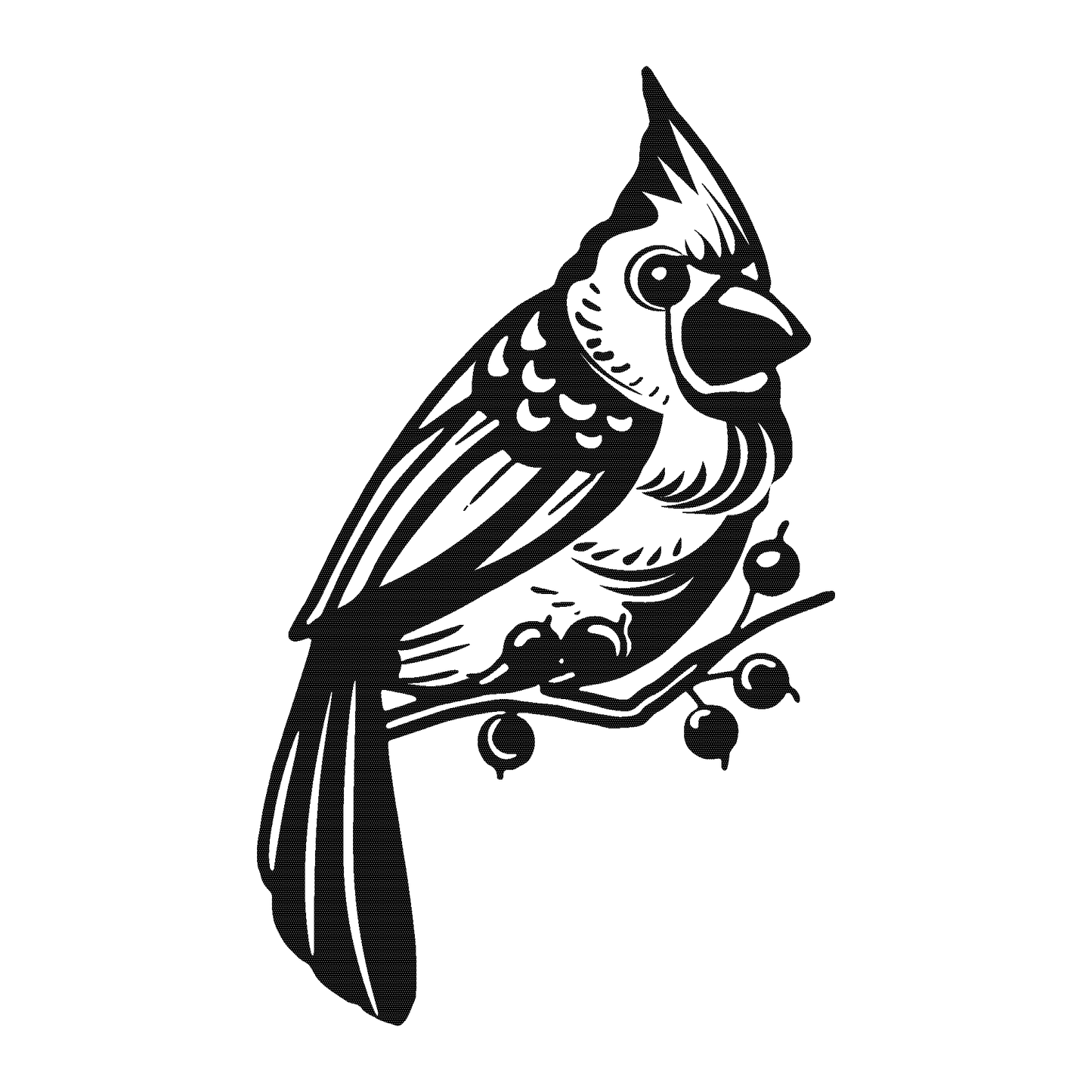 SteezyInk Perched Cardinal Temporary Tattoo 4 x 4 inch