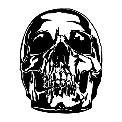 SteezyInk Shadow Skull Temporary Tattoo - Black and white skull design, 4x4 inch