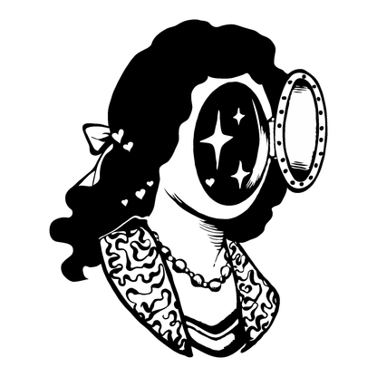 SteezyInk Infinite Gaze Temporary Tattoo: Woman with cosmic portal face, stars, and moon.