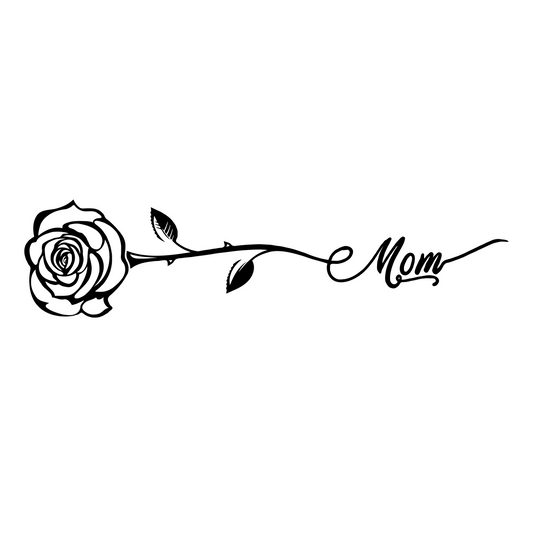 SteezyInk Rose for Mom Temporary Tattoo 5 x 2 inch