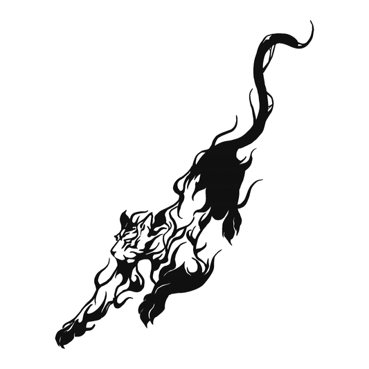 SteezyInk Flaming Panther Temporary Tattoo 3 x 6 inch