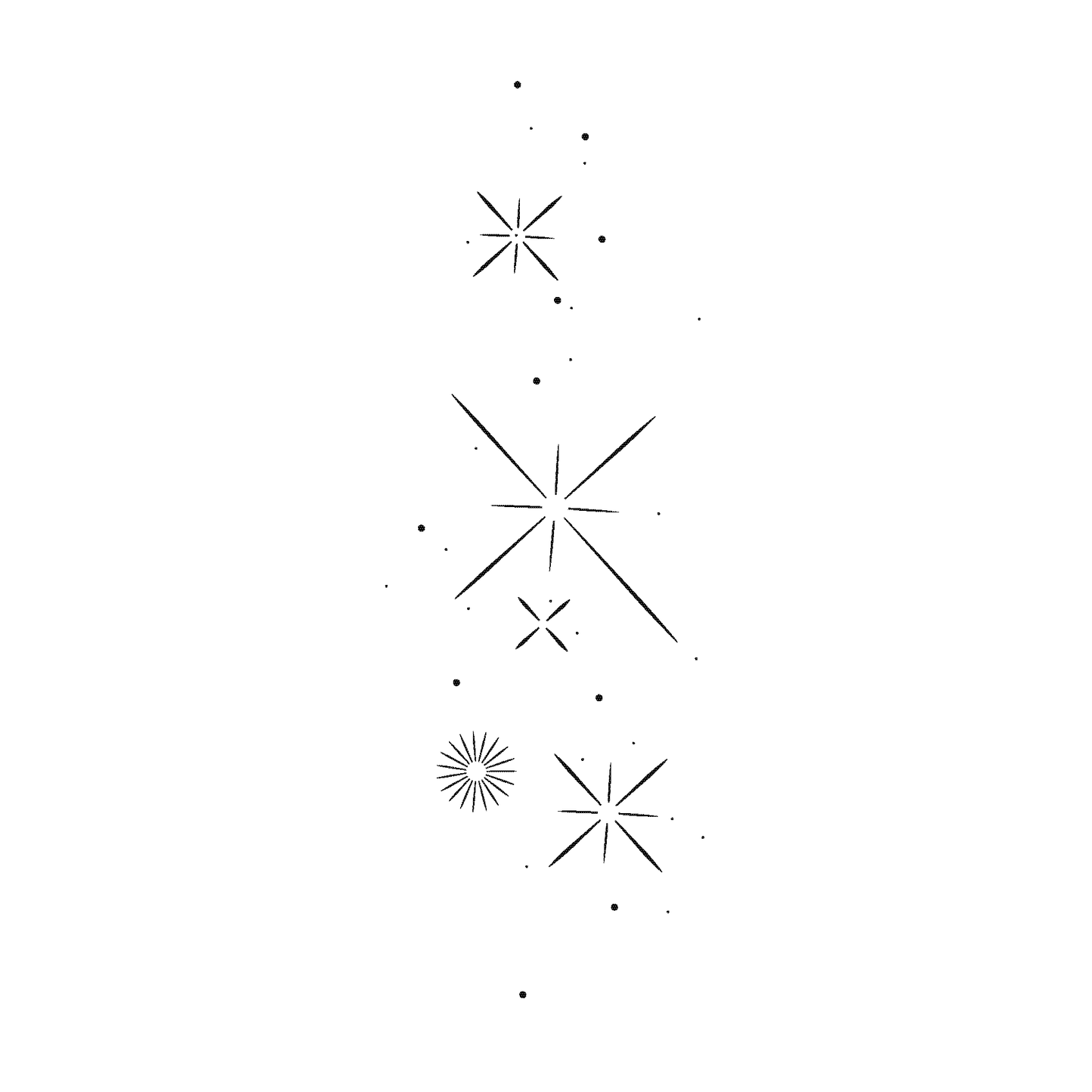 SteezyInk Stars and Sparkles Temporary Tattoo 3 x 6 inch