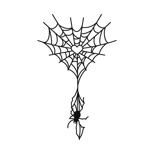 SteezyInk Spider Web Love Temporary Tattoo 3 x 6 inch