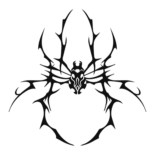 SteezyInk Tribal Spider Sigil Temporary Tattoo 4 x 7 inch