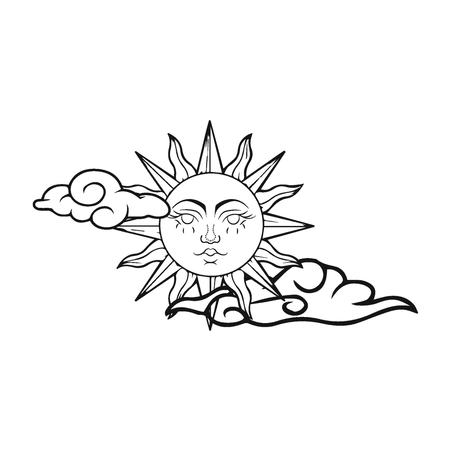 SteezyInk Sunlight Clouds Temporary Tattoo 4 x 7 inch