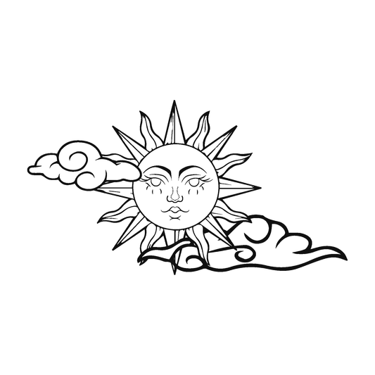 SteezyInk Sunlight Clouds Temporary Tattoo 4 x 7 inch