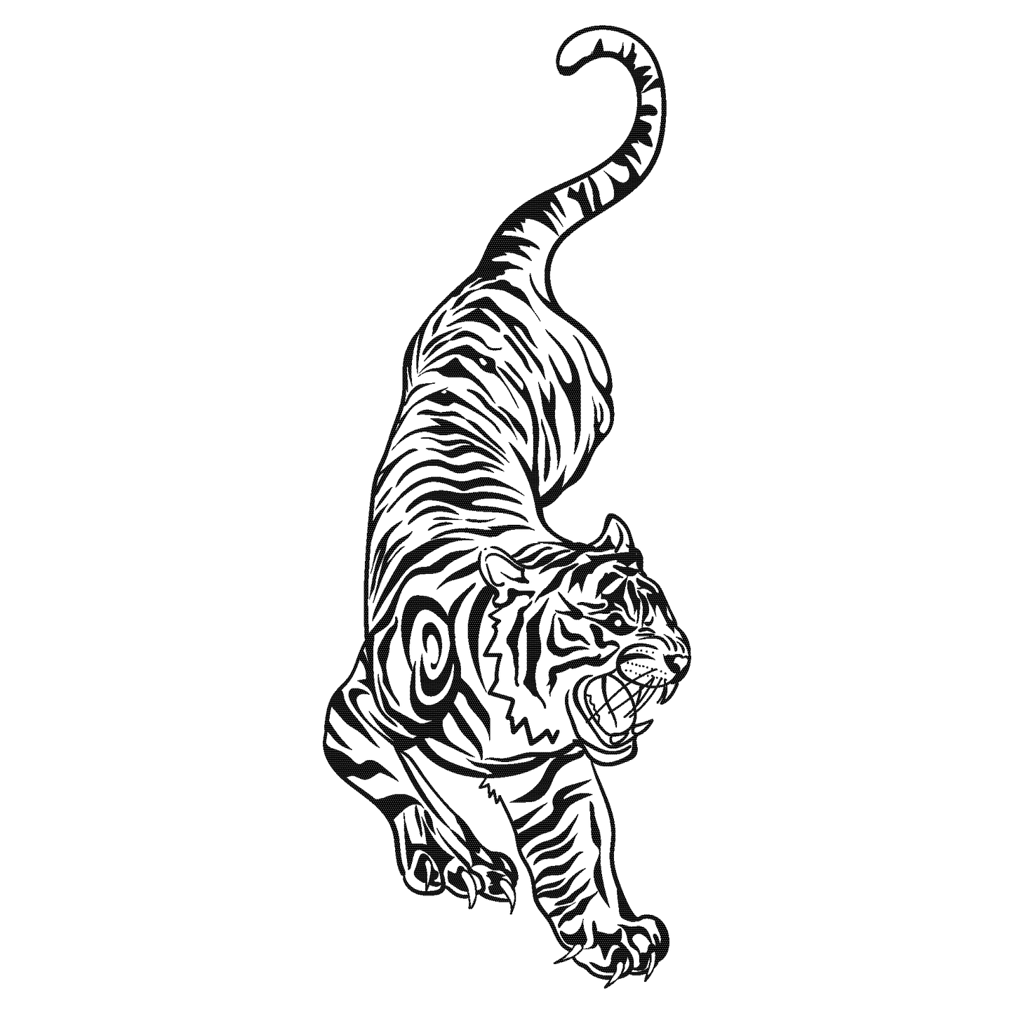 SteezyInk Minimal Tiger Temporary Tattoo 4 x 7 inch