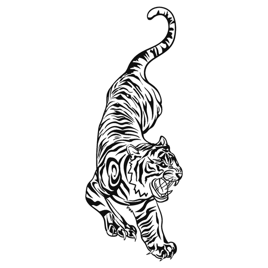 SteezyInk Minimal Tiger Temporary Tattoo 4 x 7 inch