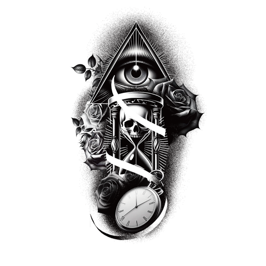 SteezyInk Timeless Watcher Temporary Tattoo 5.5 x 9 inch