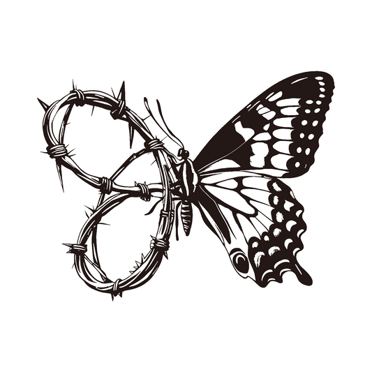 Barbed Metamorphosis Temporary Tattoo | 4 x 4 inch