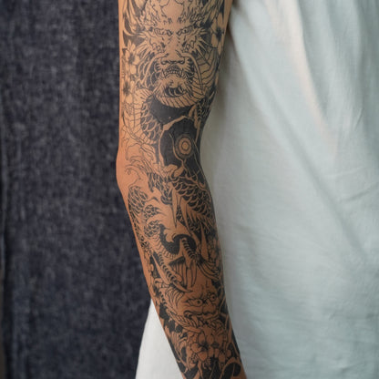 Dragon Sleeve Temporary Tattoo | 6 x 18 inch