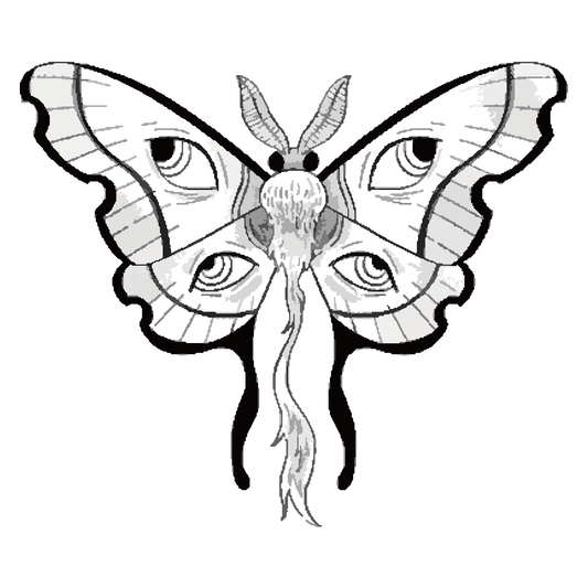 SteezyInk Mystical Lunar Moth Temporary Tattoo 3 x 3 inch