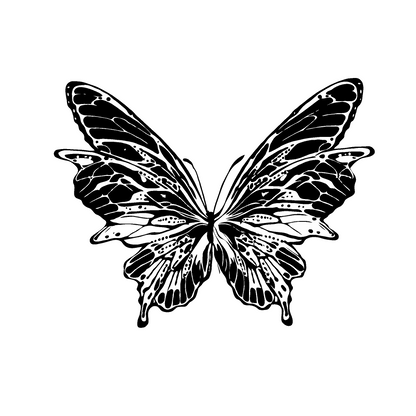 Gothic Butterfly Temporary Tattoo | 4 x 4 inch