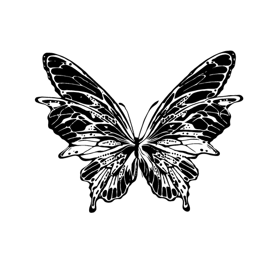 Gothic Butterfly Temporary Tattoo | 4 x 4 inch