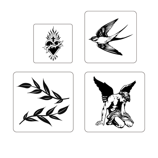 SteezyInk Greek Mythology Pack Temporary Tattoo Pack 6.5 x 6.5,4 x 4,3 x 3 inch