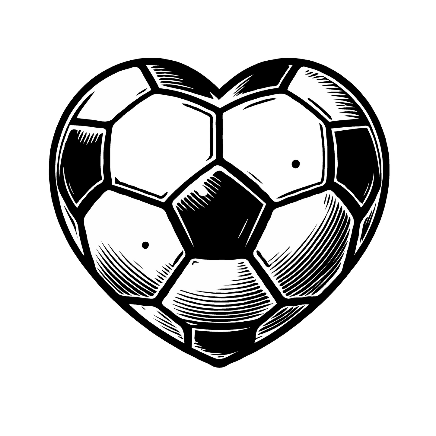 Heart Soccer Ball Temporary Tattoo | 2 x 2 inch