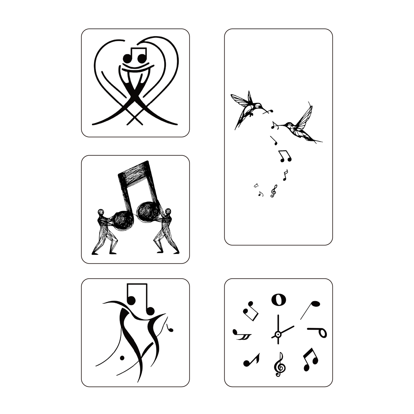 SteezyInk Music Note Pack Temporary Tattoo Pack 3 x 6,3 x 3 inch