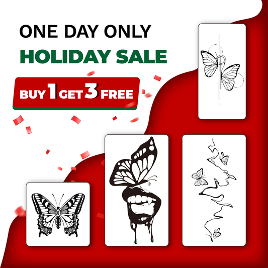 SteezyInk Butterfly Pack Temporary Tattoo Pack (4x7, 4x4, and 3x6 inch)