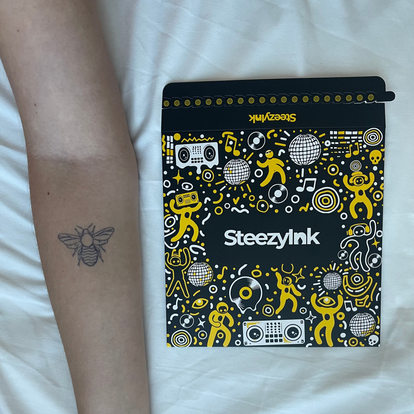 SteezyInk Buzzing Bee Temporary Tattoo 2 x 2 inch