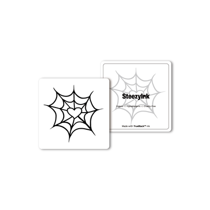 SteezyInk Spider Web Heart Temporary Tattoo 2 x 2 inch